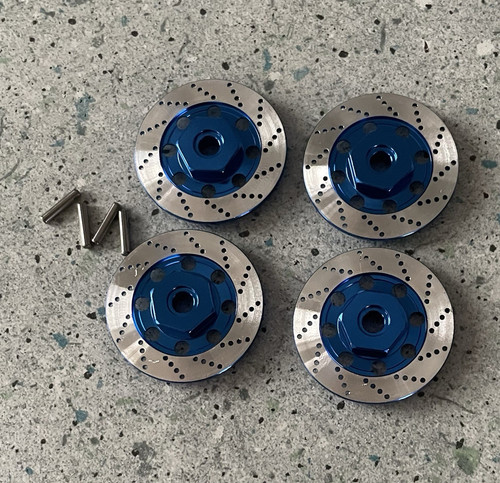 Blue aluminium wheel hub - aluminium,